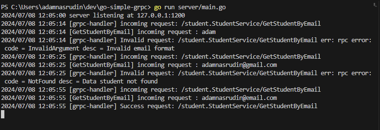 output server in terminal