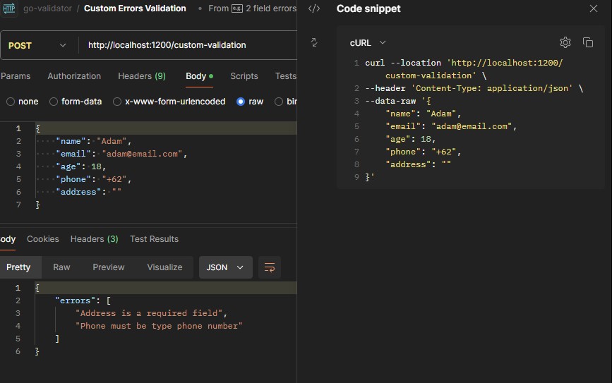 test endpoint Two field errors