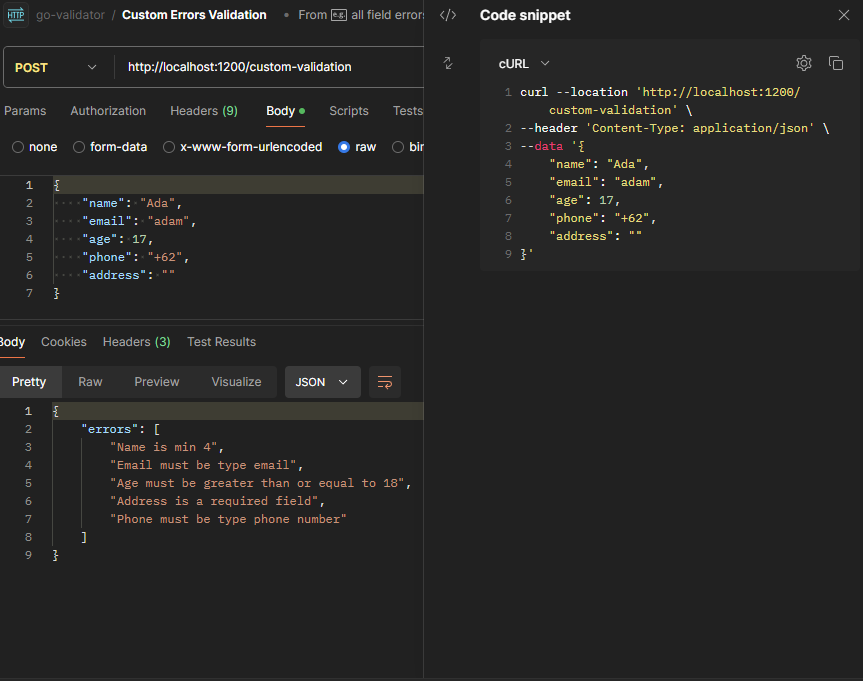 test endpoint All field errors