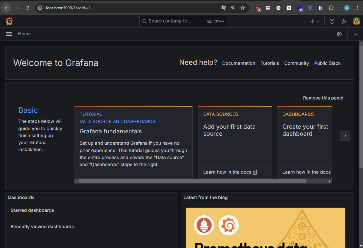 Open Grafana in browse