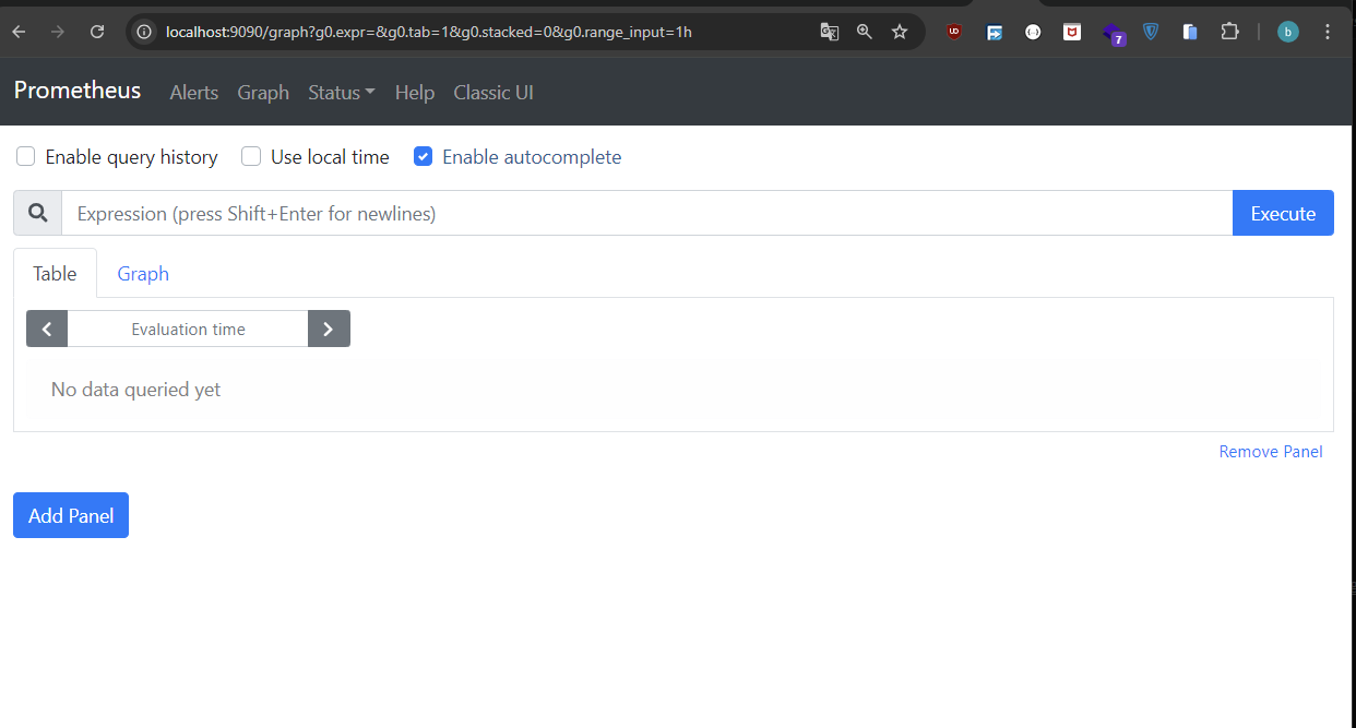 Open Prometheus in browser